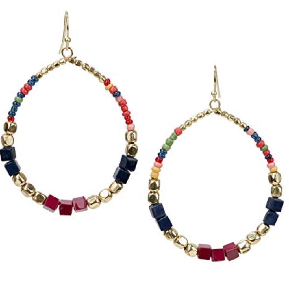 Boho Dangle Earrings Tear Drop Multi Color